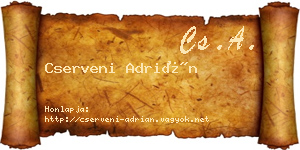 Cserveni Adrián névjegykártya